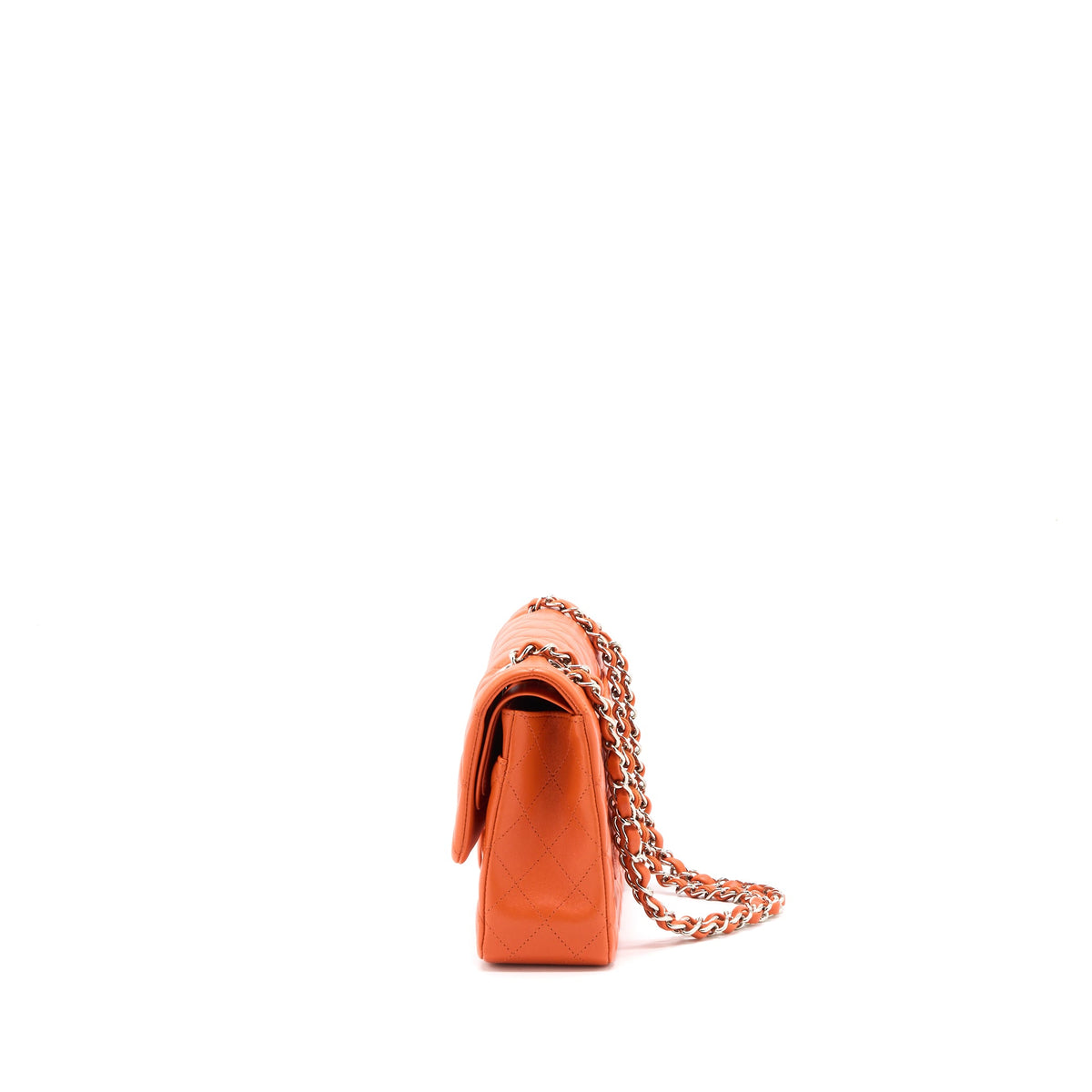 chanel-medium-classic-double-flap-bag-lambskin-orange-shw