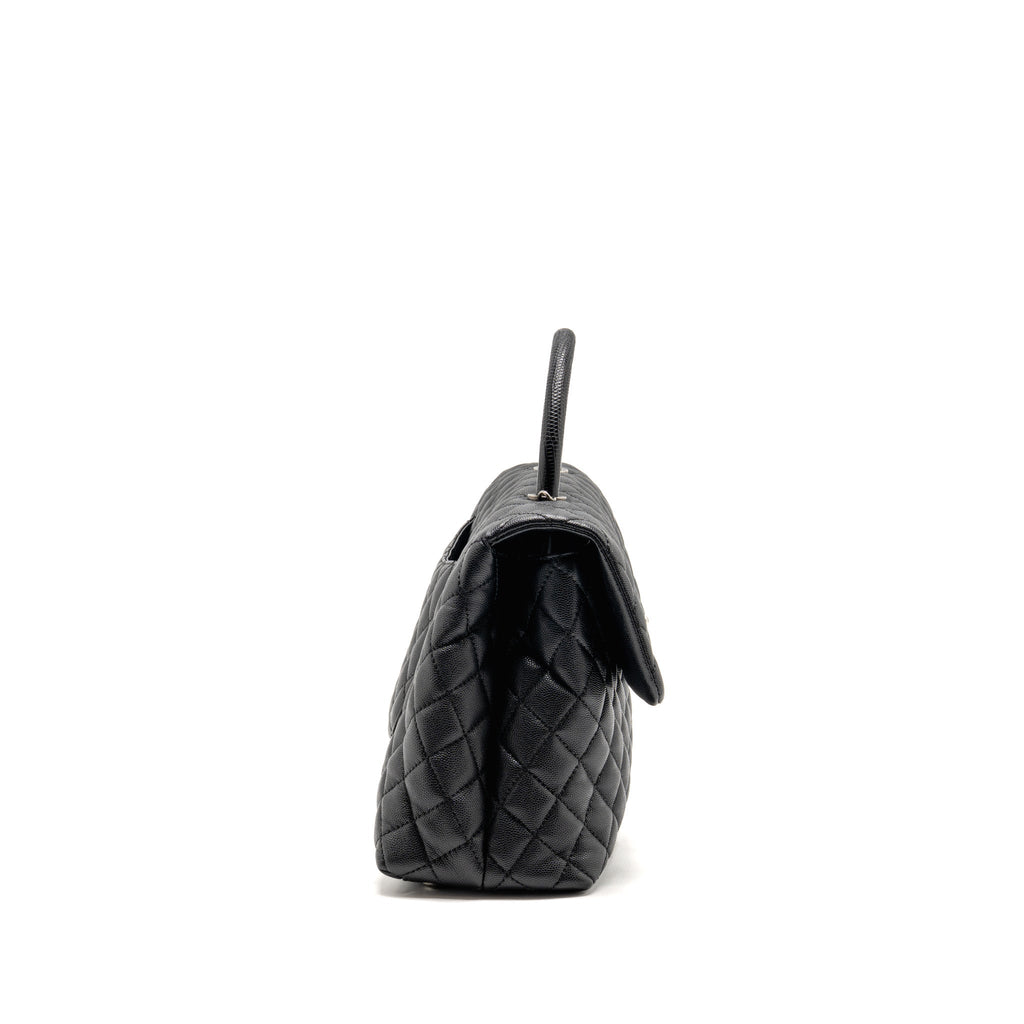 chanel-large-coco-handle-flap-bag-lizard-embossed-handle-caviar-black-ruthenium-hardware