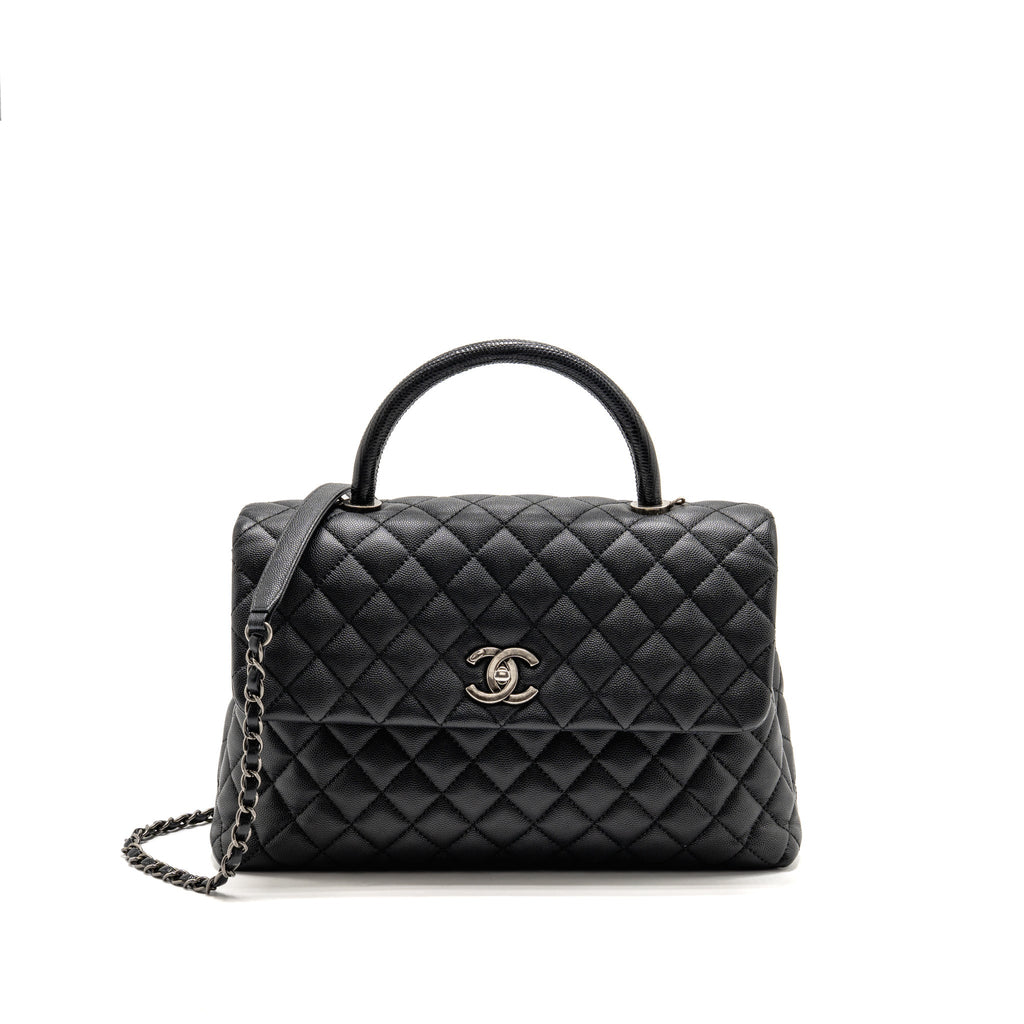 chanel-large-coco-handle-flap-bag-lizard-embossed-handle-caviar-black-ruthenium-hardware