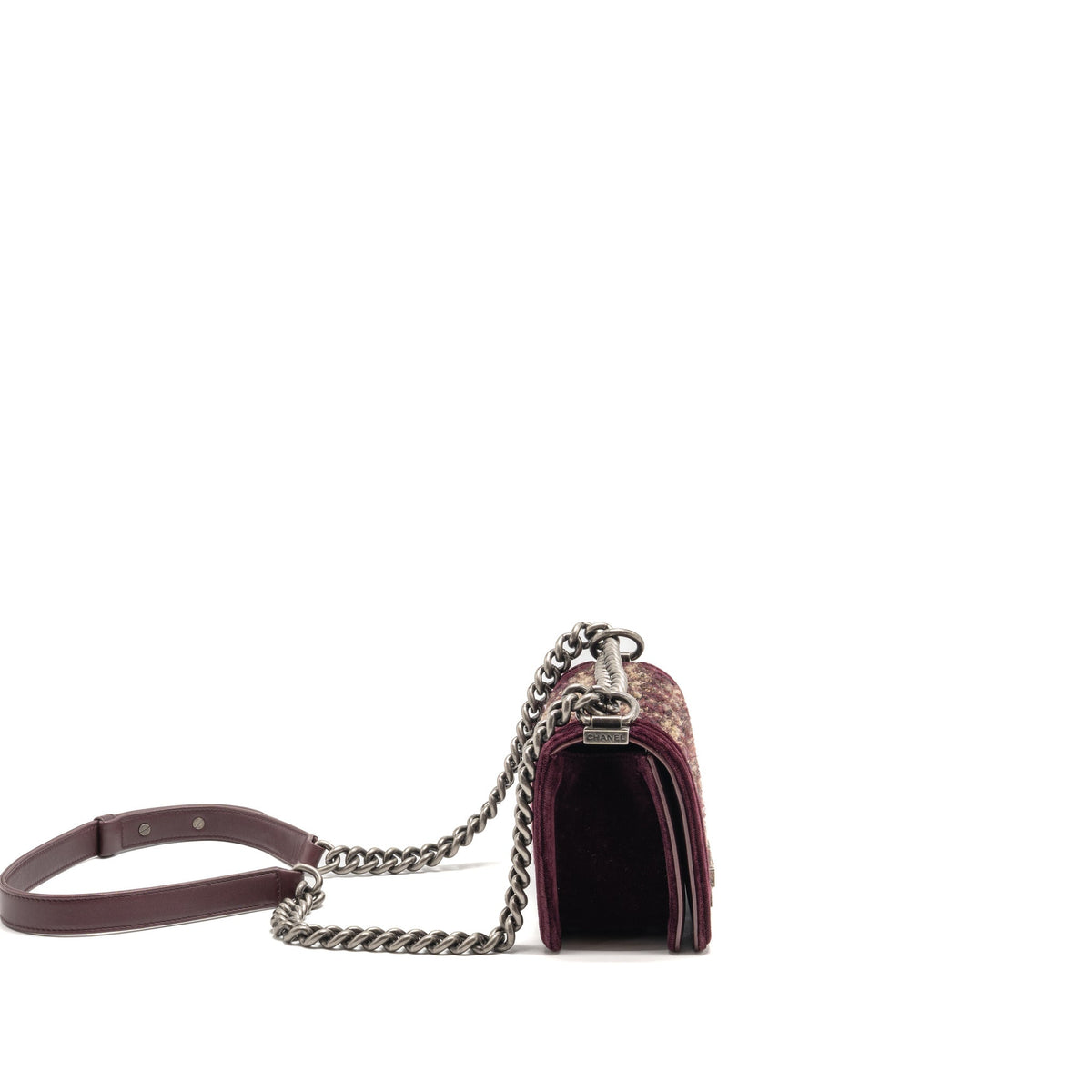 chanel-small-boy-bag-tweed-velvet-lambskin-burgundy-ruthenium-hardware