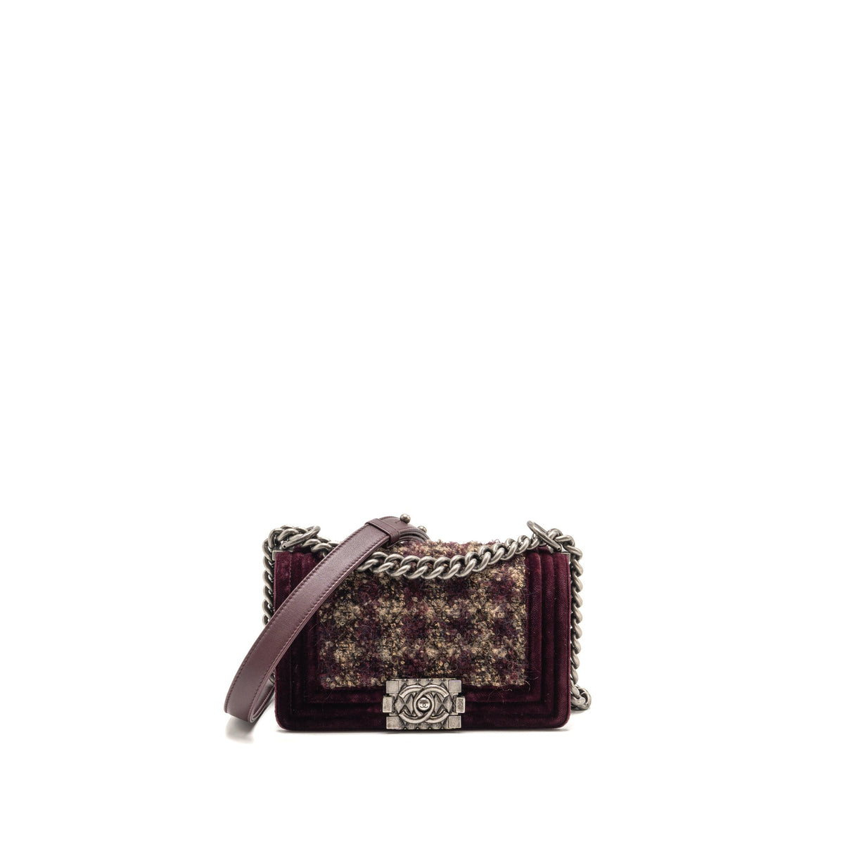 chanel-small-boy-bag-tweed-velvet-lambskin-burgundy-ruthenium-hardware