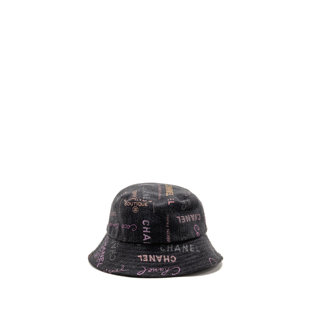 chanel-size-m-logo-print-denim-bucket-hat-black-multicolour