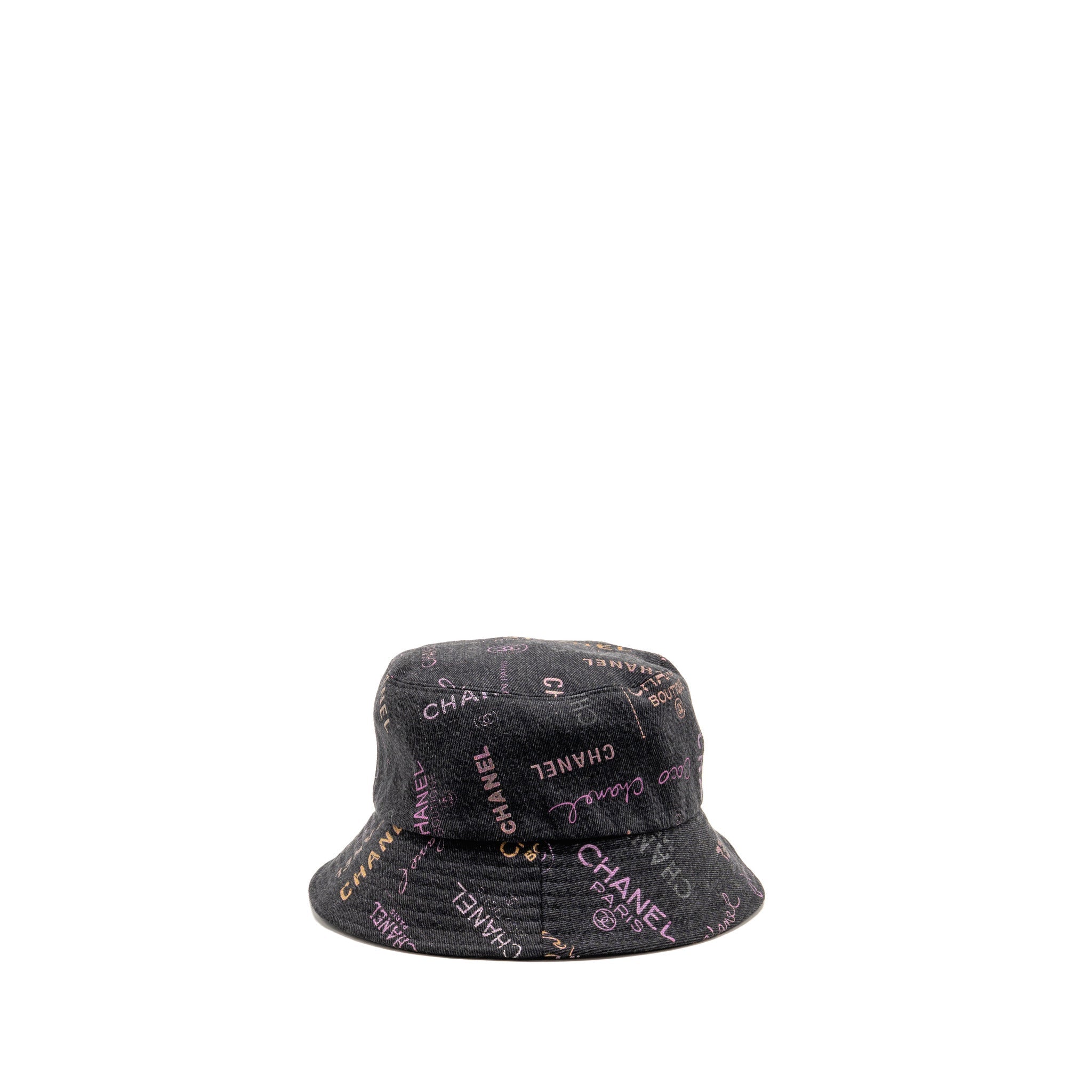 chanel-size-m-logo-print-denim-bucket-hat-black-multicolour