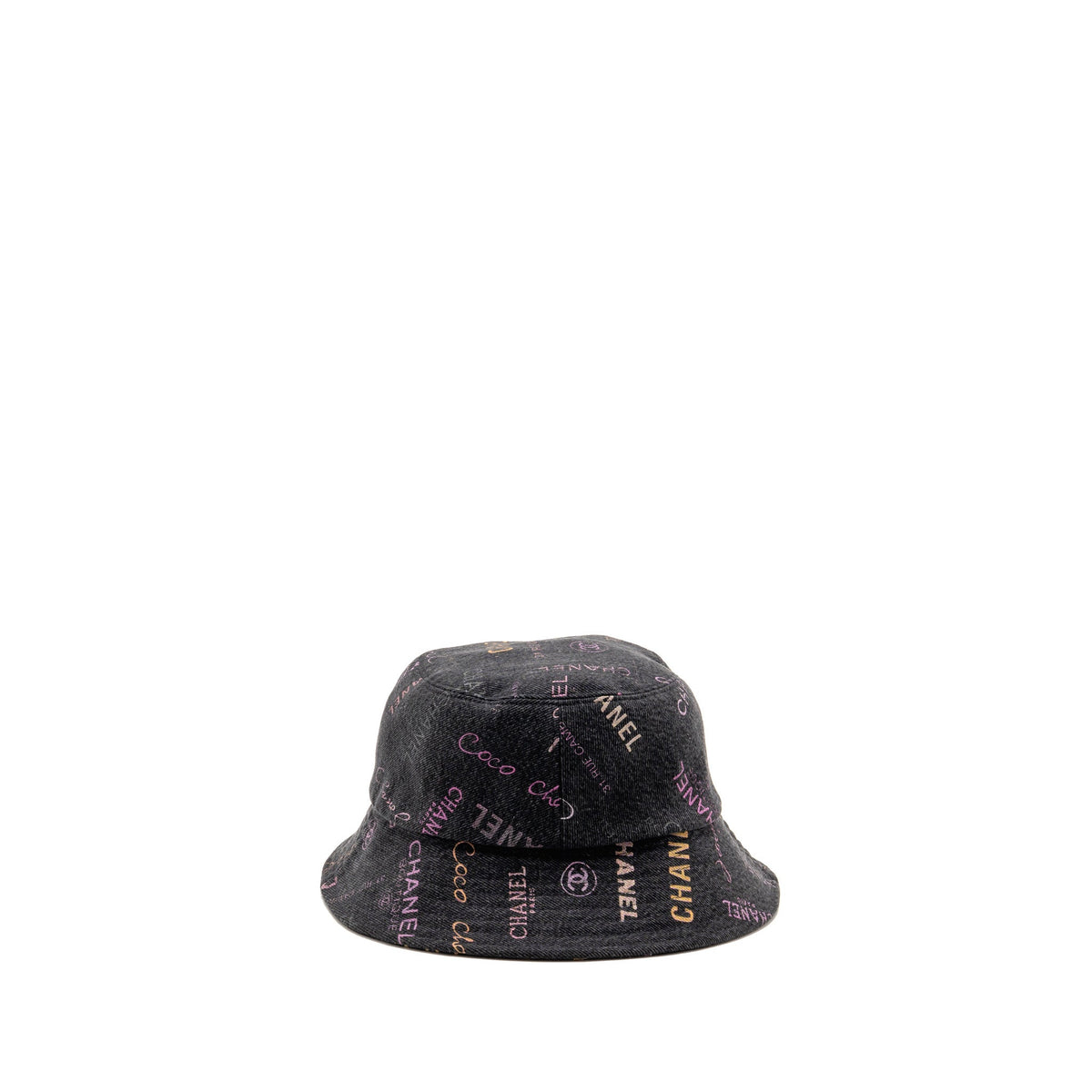 chanel-size-m-logo-print-denim-bucket-hat-black-multicolour