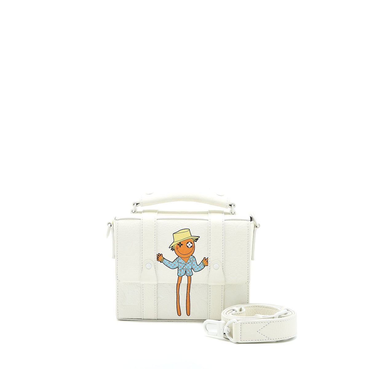 louis-vuitton-scarecrow-printed-flap-bag-calfskin-white-with-white-hardware