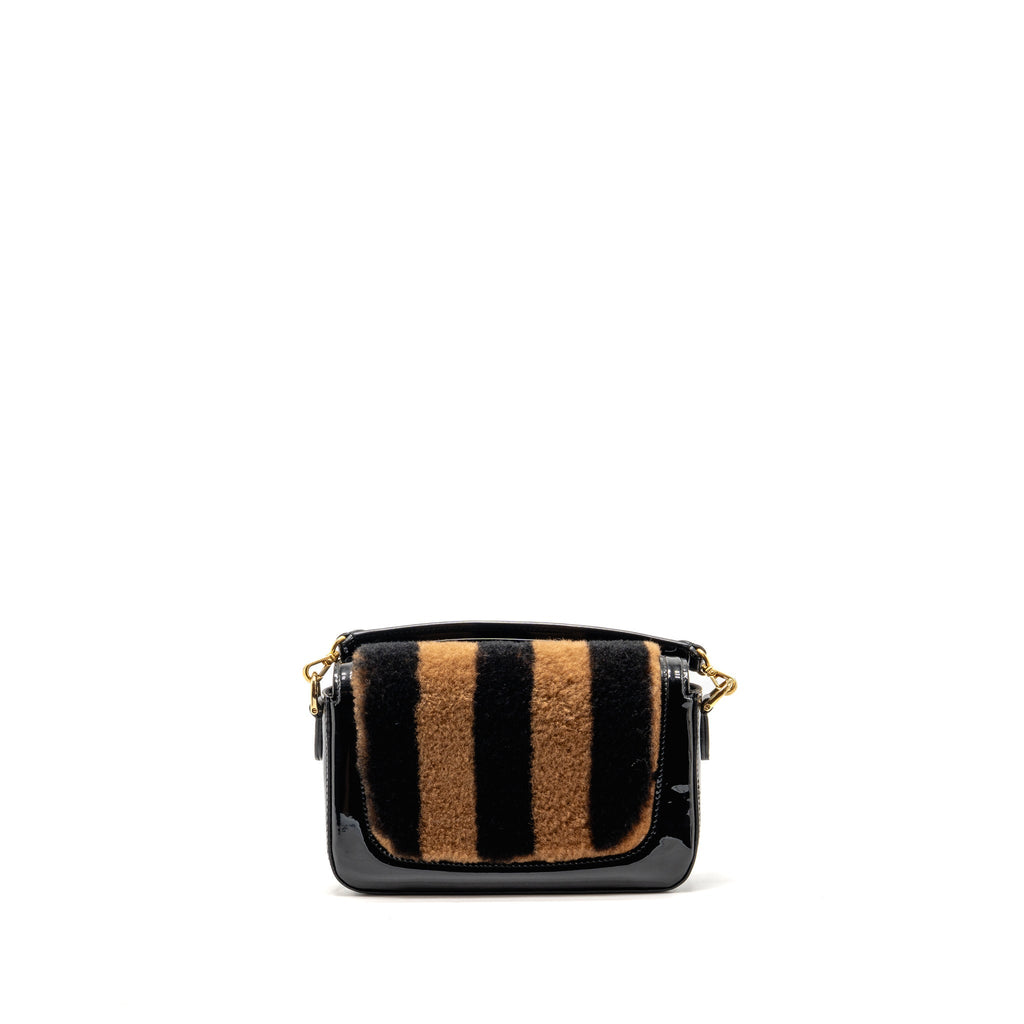 fendi-mini-baguette-bag-shearling-paquin-patent-leather-black-brown-ghw-1