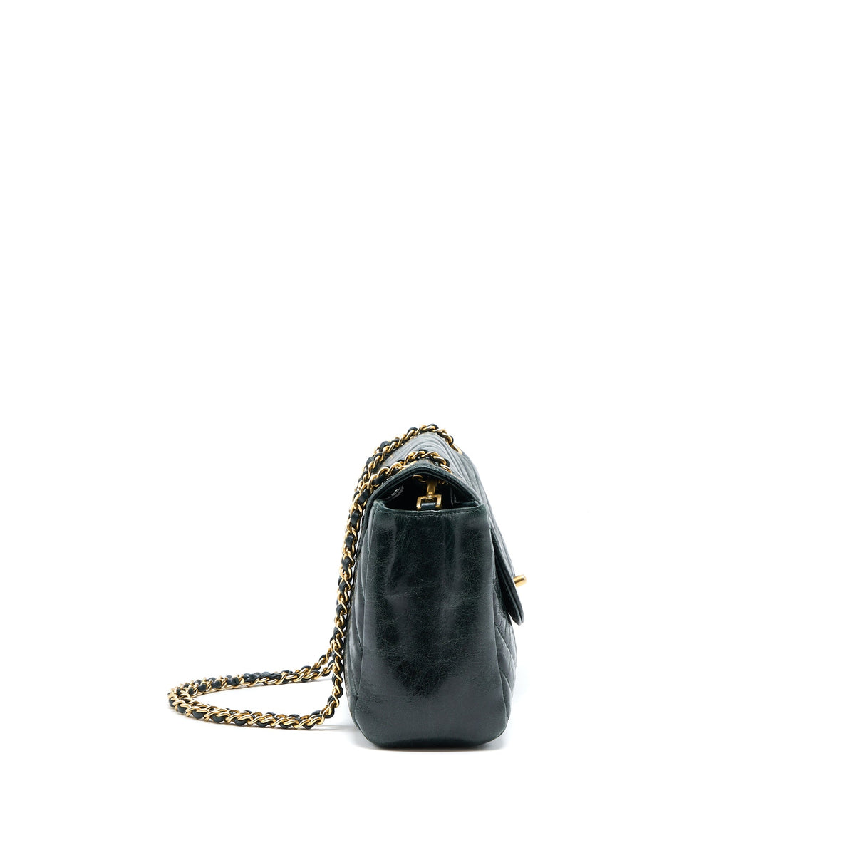 chanel-chevron-hampton-flap-bag-aged-calfskin-dark-green-ghw