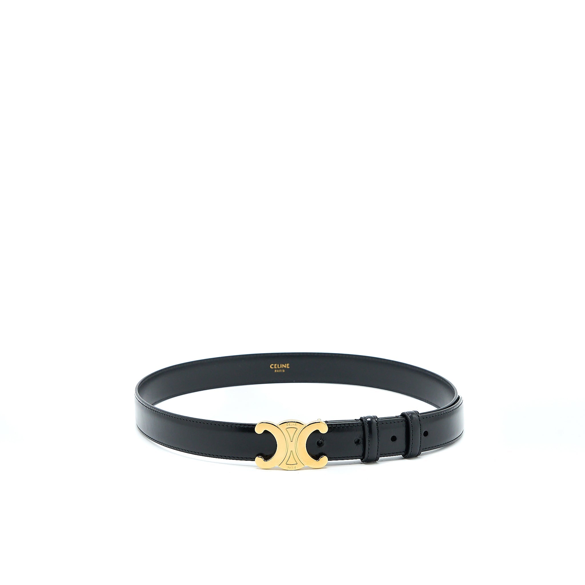 celine-size-75-medium-triomphe-belt-in-smooth-calfskin-black-ghw