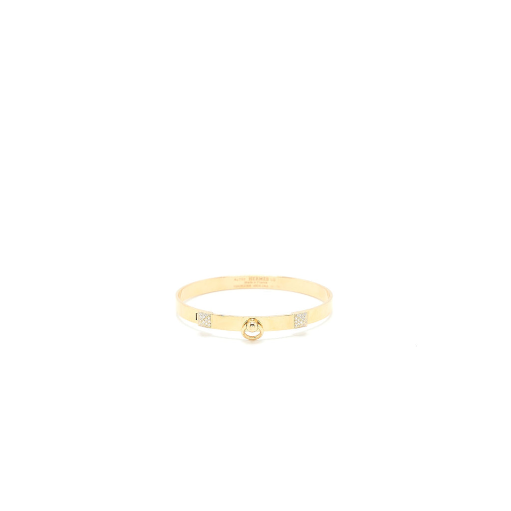 HERMES COLLIER DE CHIEN BRACELET YELLOW GOLD DIAMONDS
