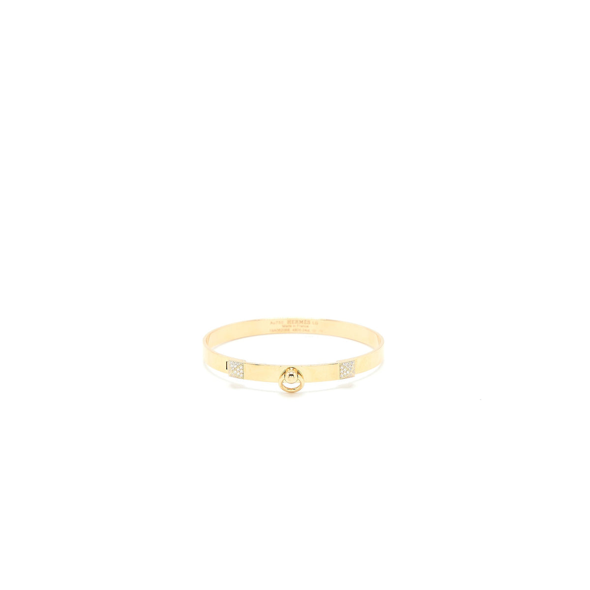 HERMES COLLIER DE CHIEN BRACELET YELLOW GOLD DIAMONDS