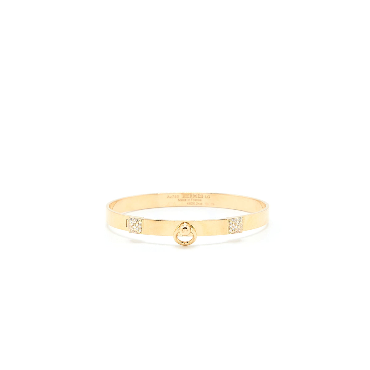HERMES COLLIER DE CHIEN BRACELET YELLOW GOLD DIAMONDS