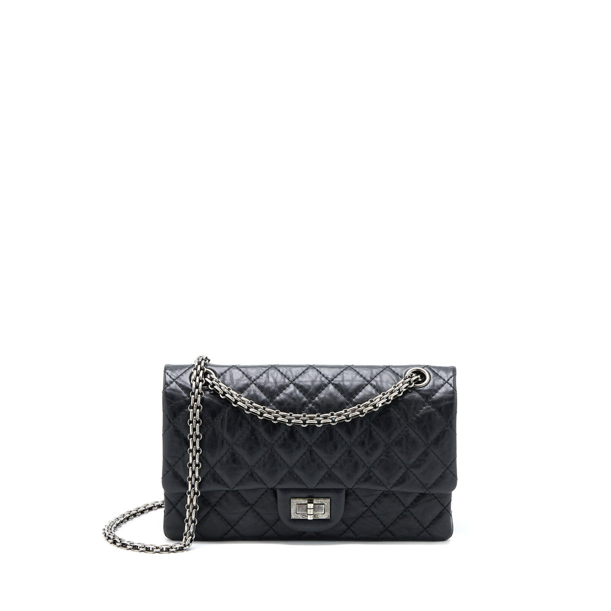 chanel-small-2-55-255-double-flap-bag-calfskin-black-ruthenium-shw