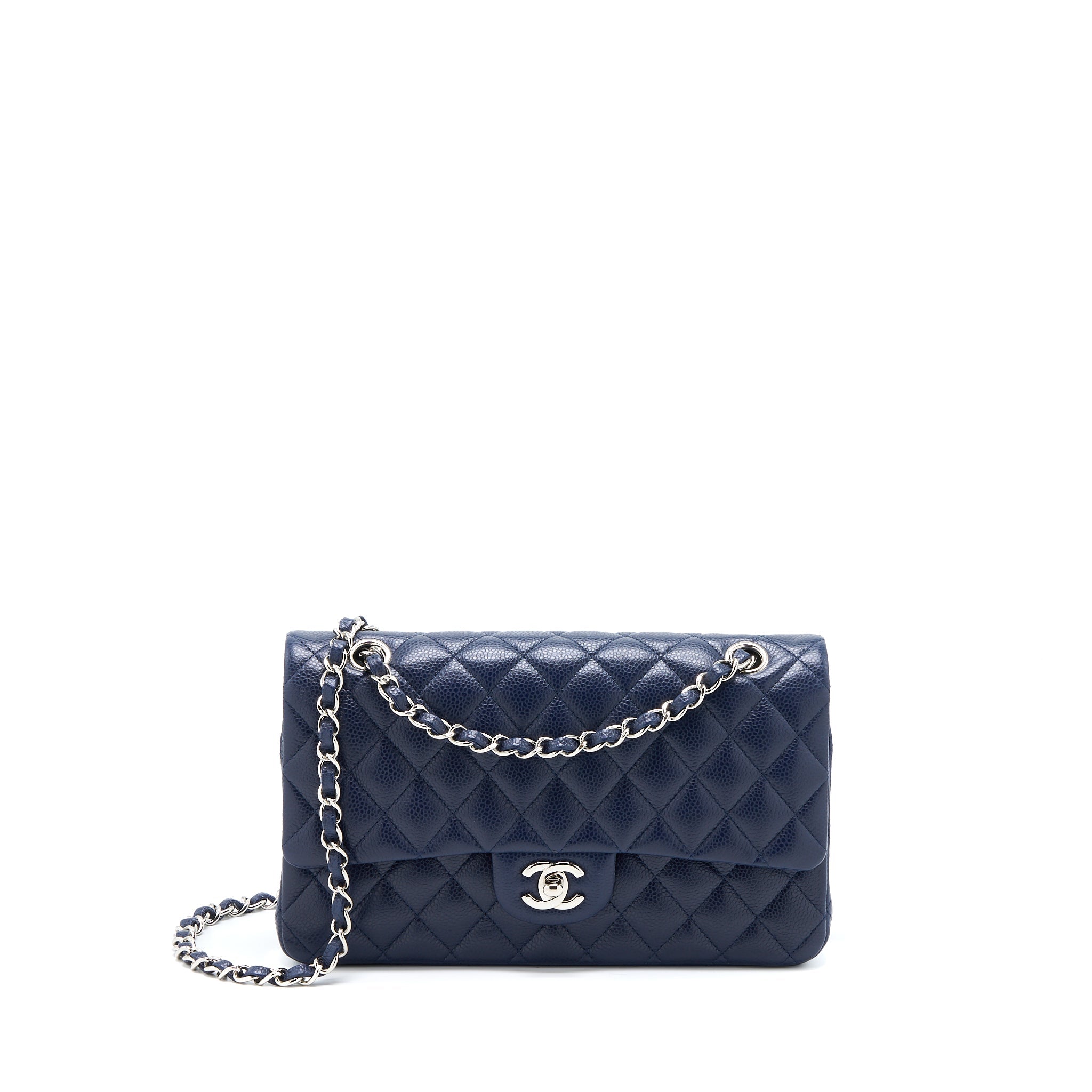 chanel-medium-classic-double-flap-bag-caviar-navy-blue-shw