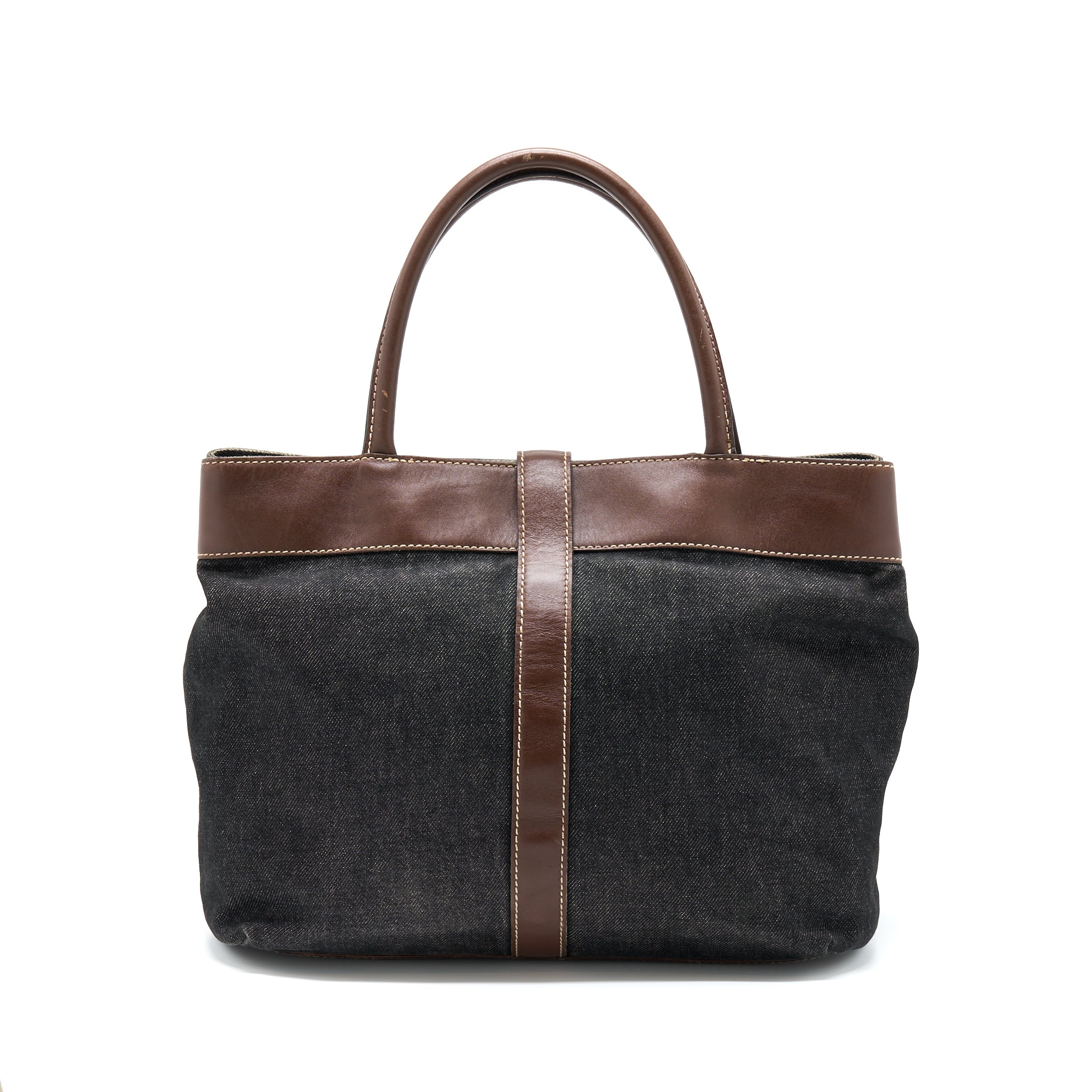 chanel-vintage-denim-tote-bag-dark-blue-brown-ruthenium-sliver-hardware-copy