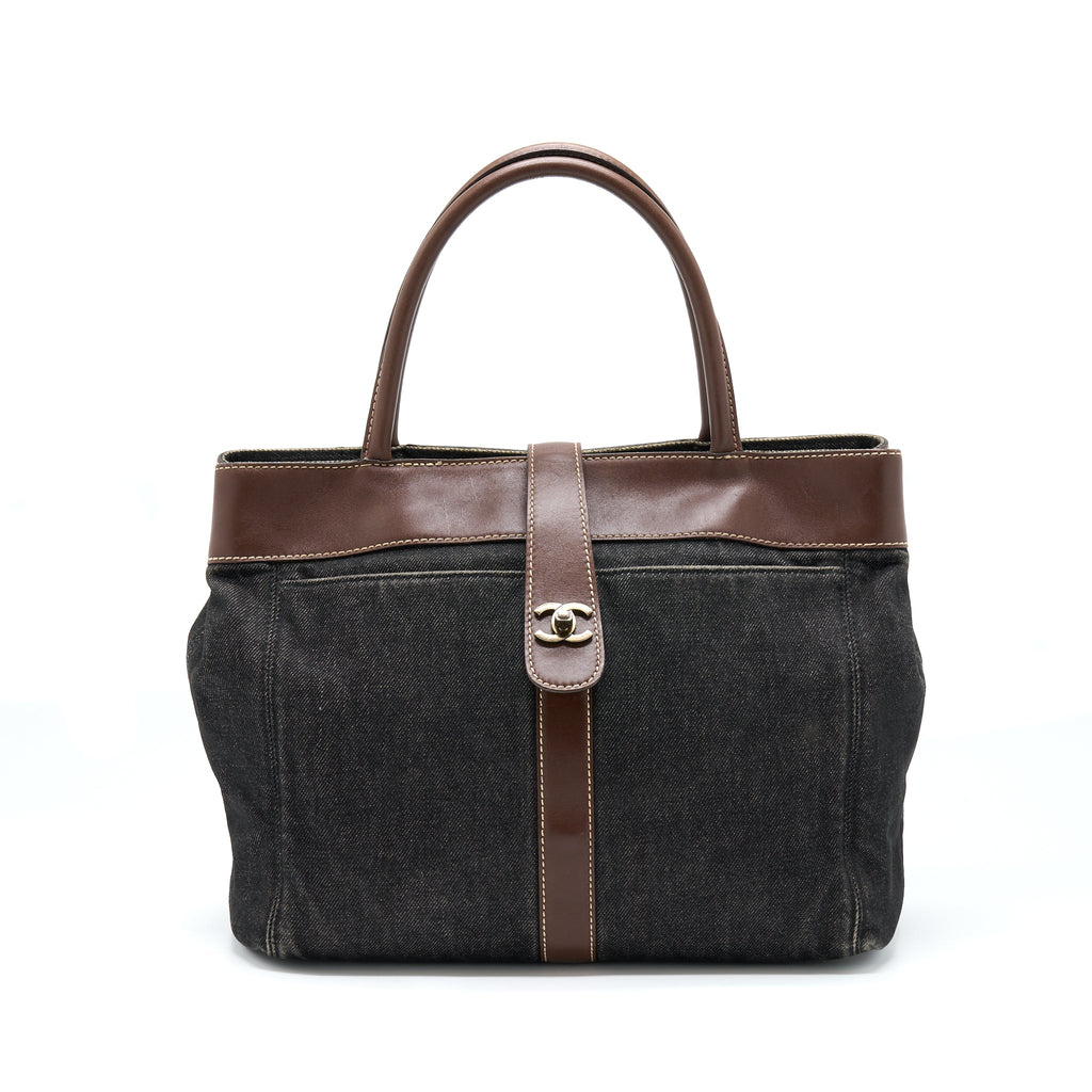 chanel-vintage-denim-tote-bag-dark-blue-brown-ruthenium-sliver-hardware-copy