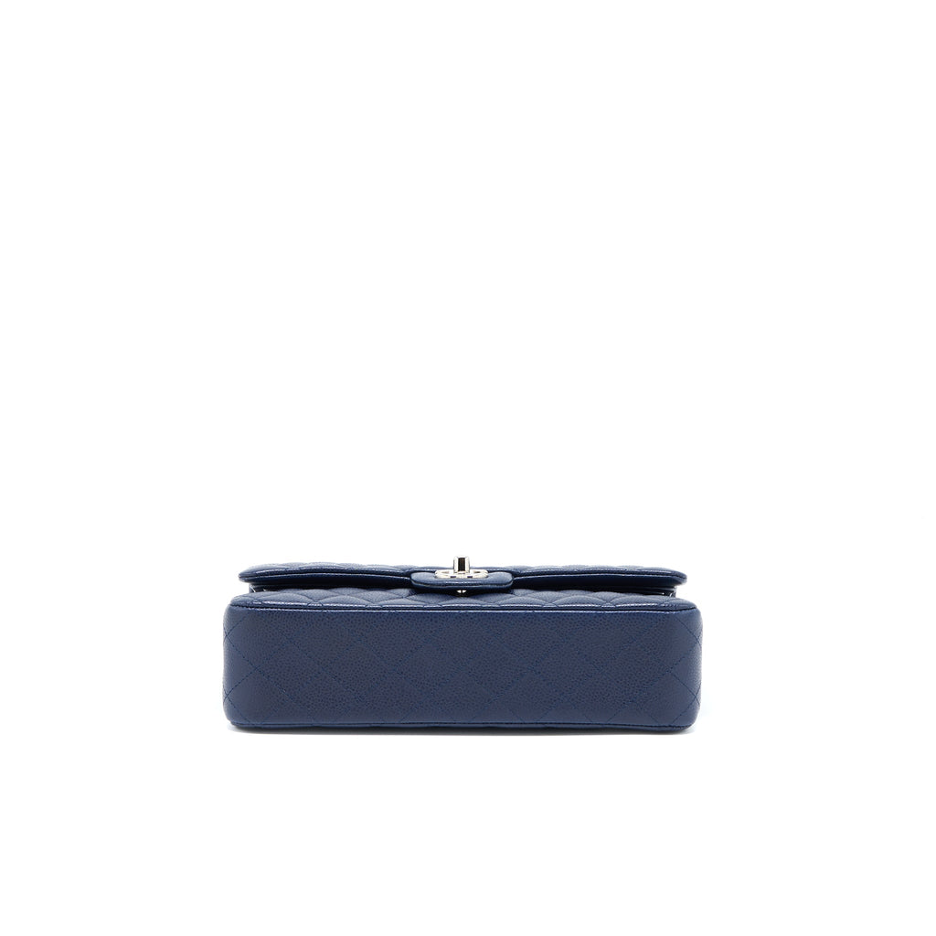 chanel-medium-classic-double-flap-bag-caviar-navy-blue-shw
