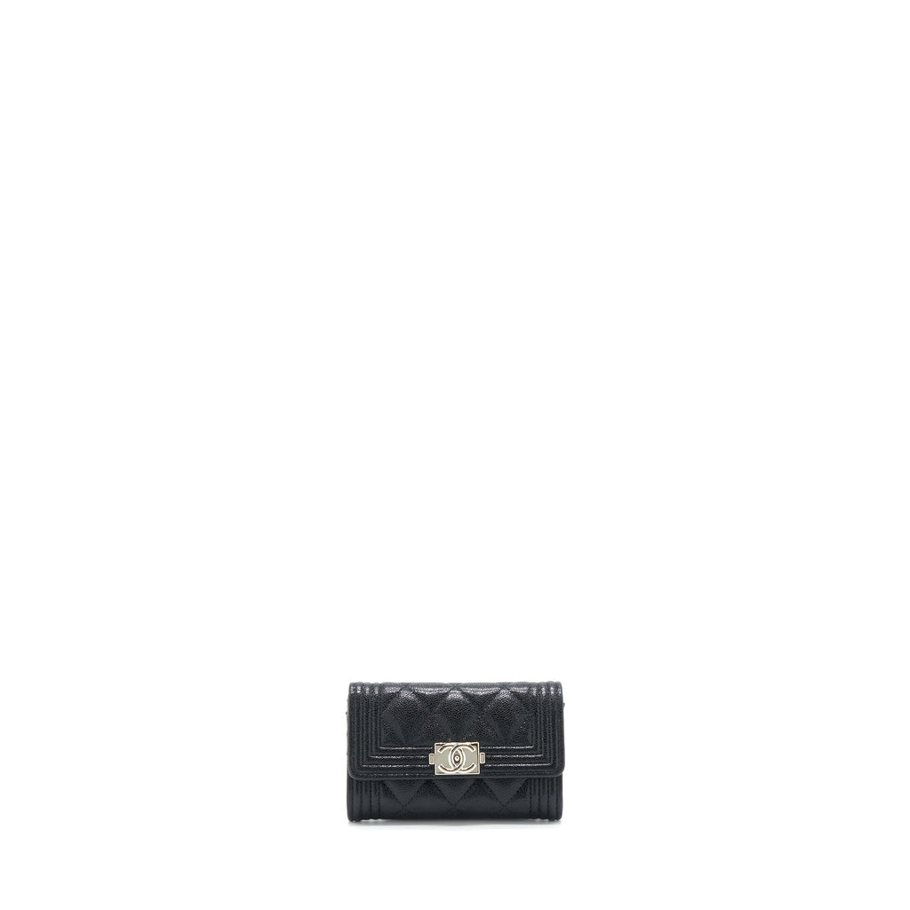 chanel-boy-card-holder-caviar-black-shw