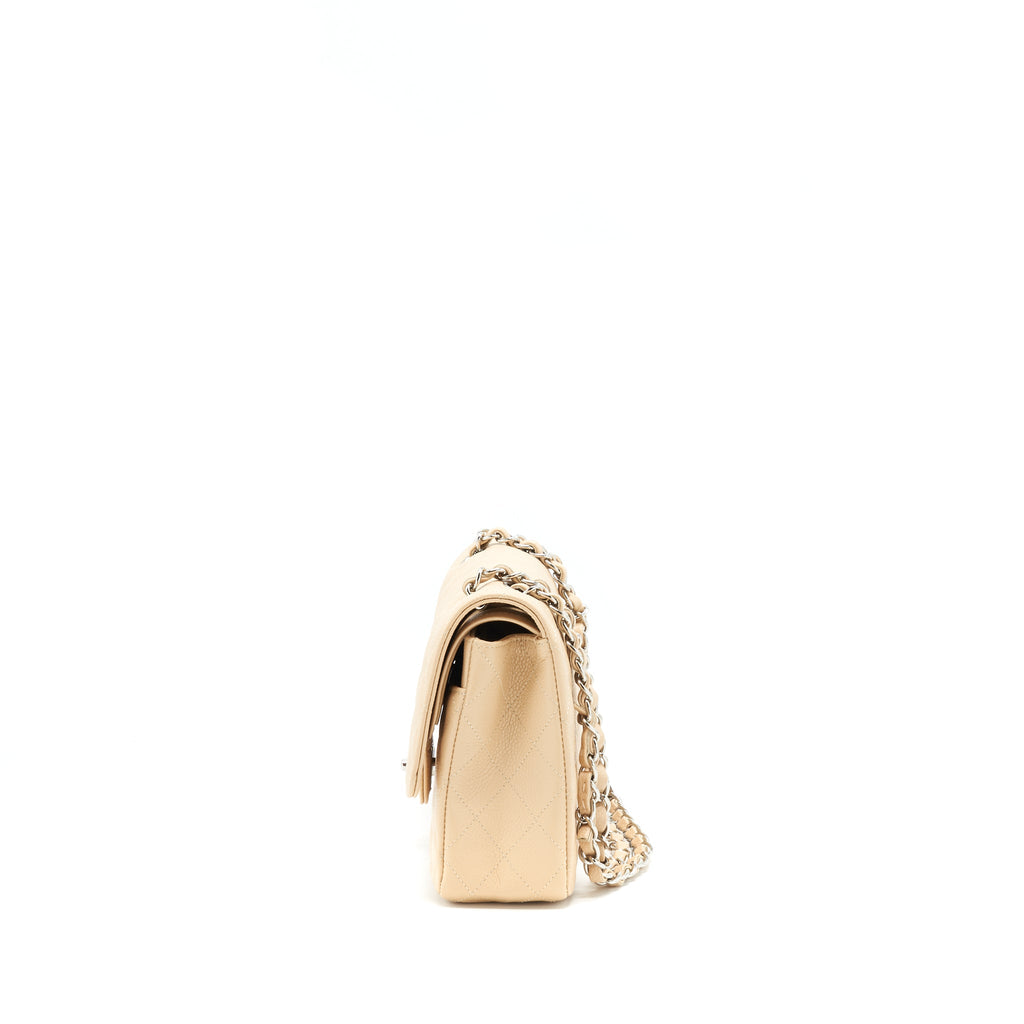 chanel-medium-classic-double-flap-bag-caviar-beige-shw
