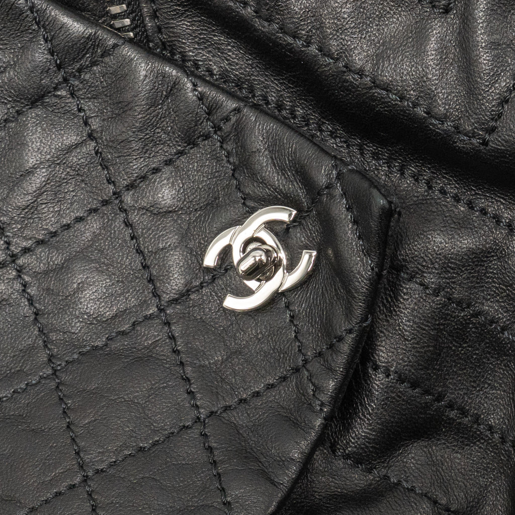 chanel-size-44-quilted-long-coat-leather-black