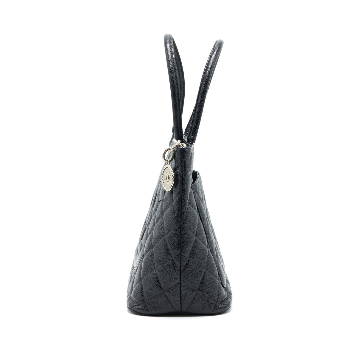 chanel-vintag-medallion-tote-bag-caviar-black-shw