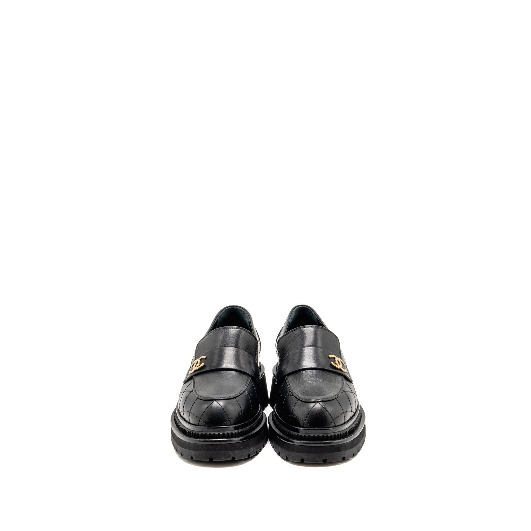 chanel-size-39-23a-cc-loafers-calfskin-black-ghw