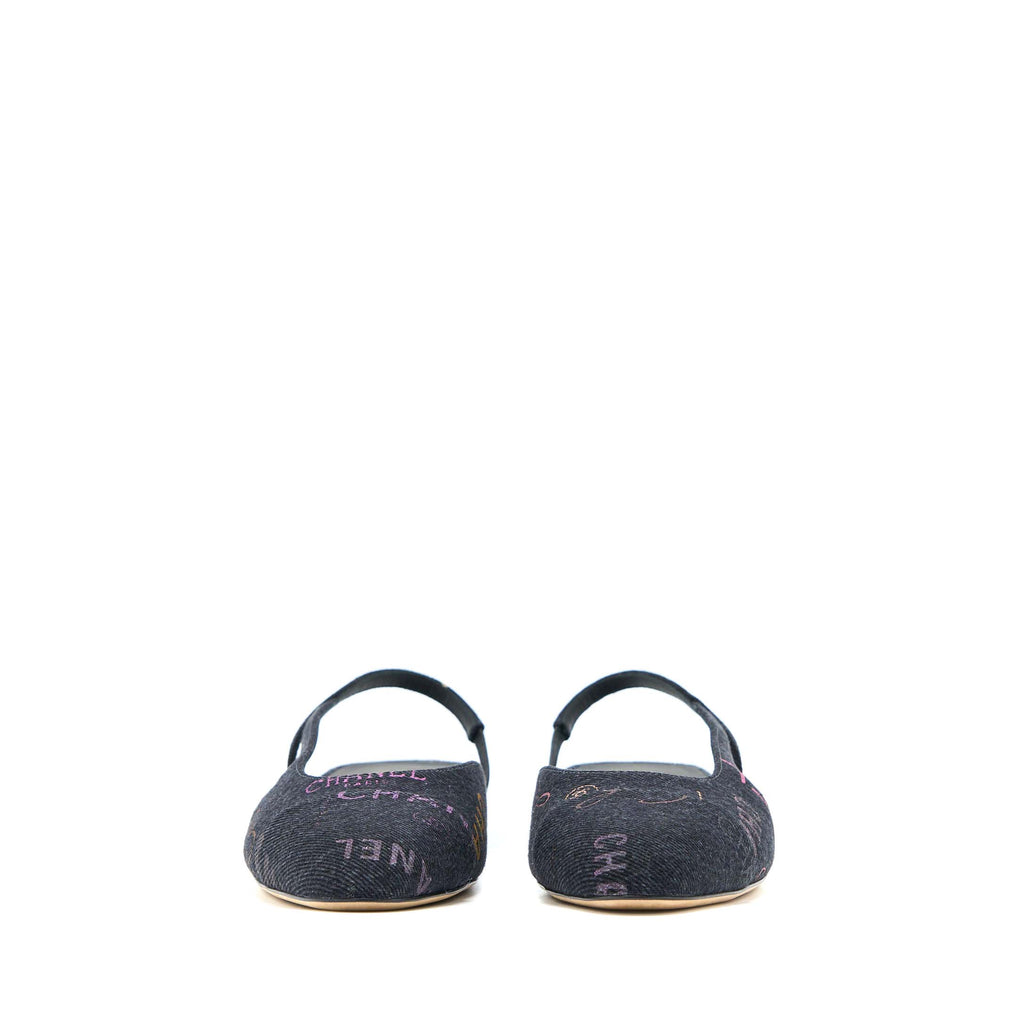 chanel-size-36-5c-sling-back-flap-shoes-denim-leather-black