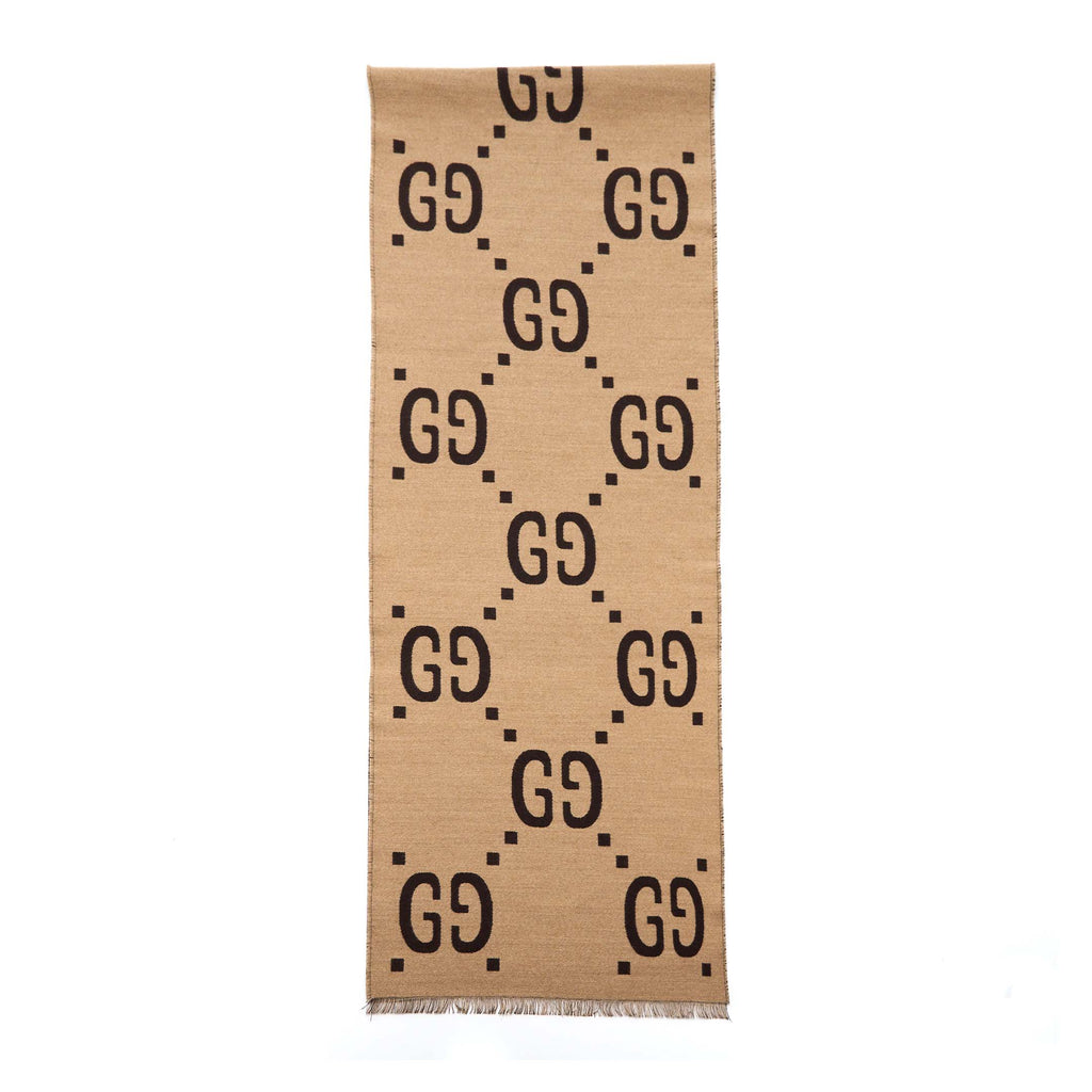 gucci-gg-jacquard-wool-silk-scarf-brown-beige
