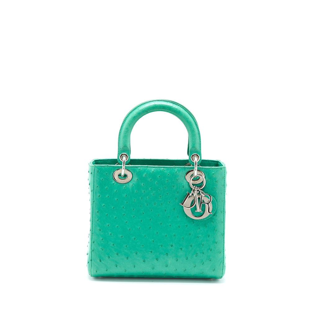 copy-of-dior-medium-lady-dior-ostrich-green-shw