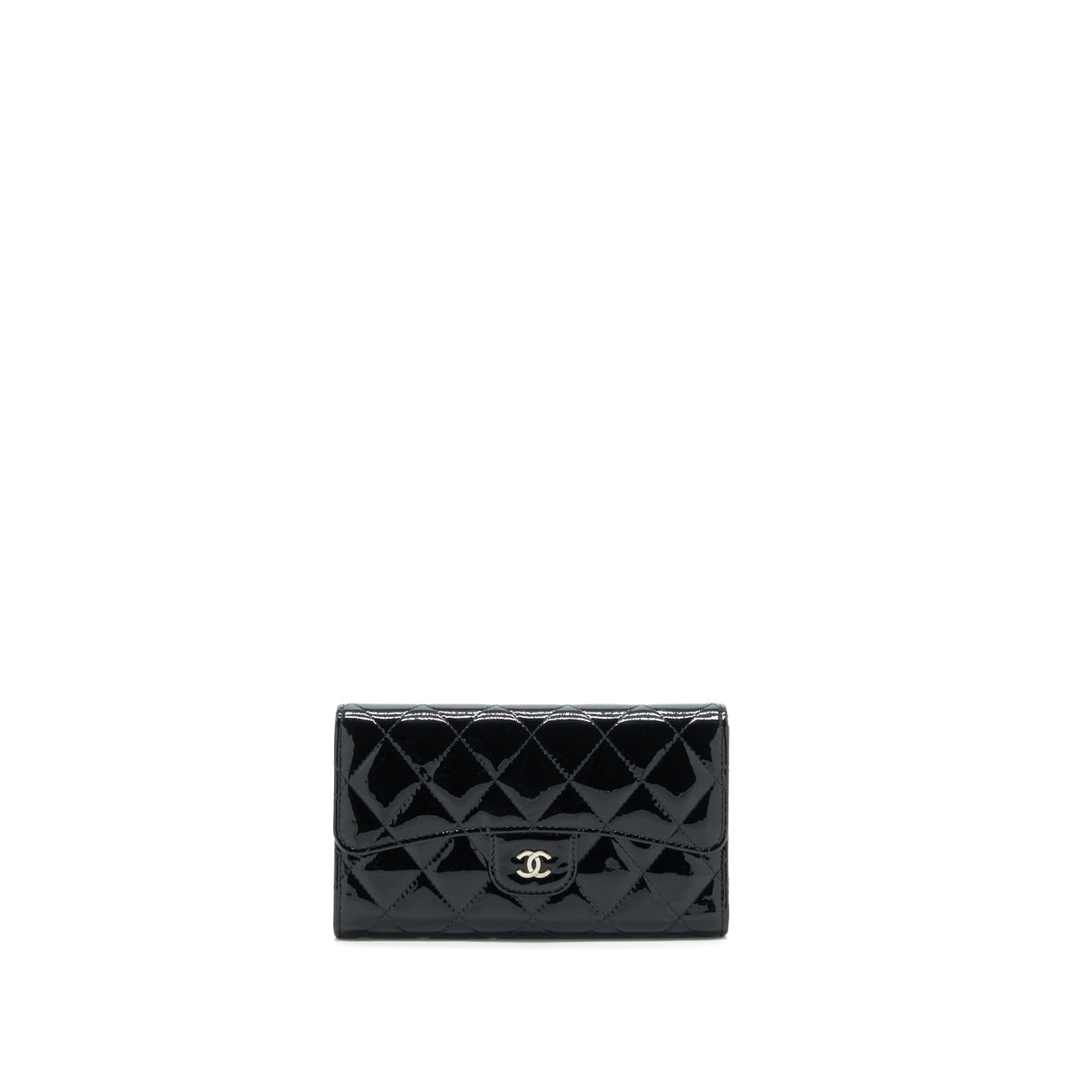 chanel-classic-flap-long-wallet-patent-black-shw