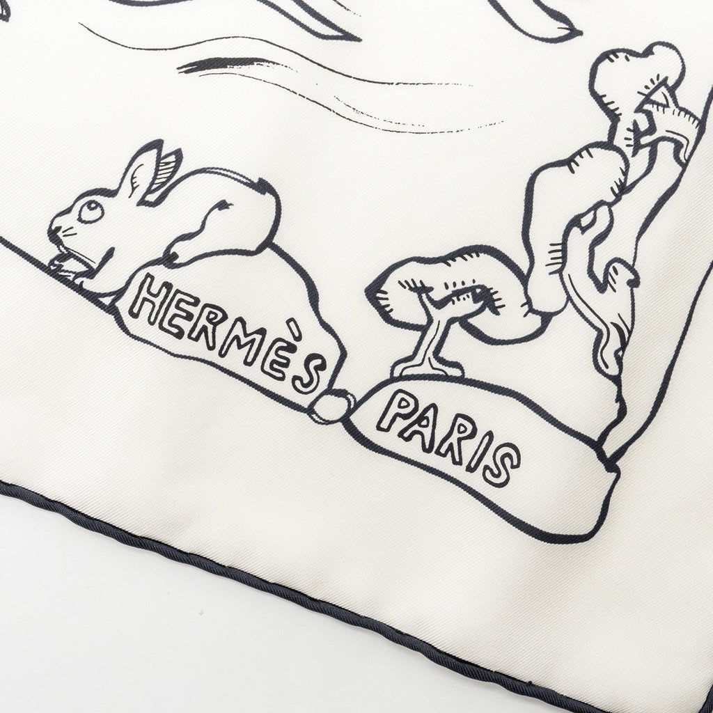 hermes-90cm-silk-scarf-mille-et-un-lapins-white-black