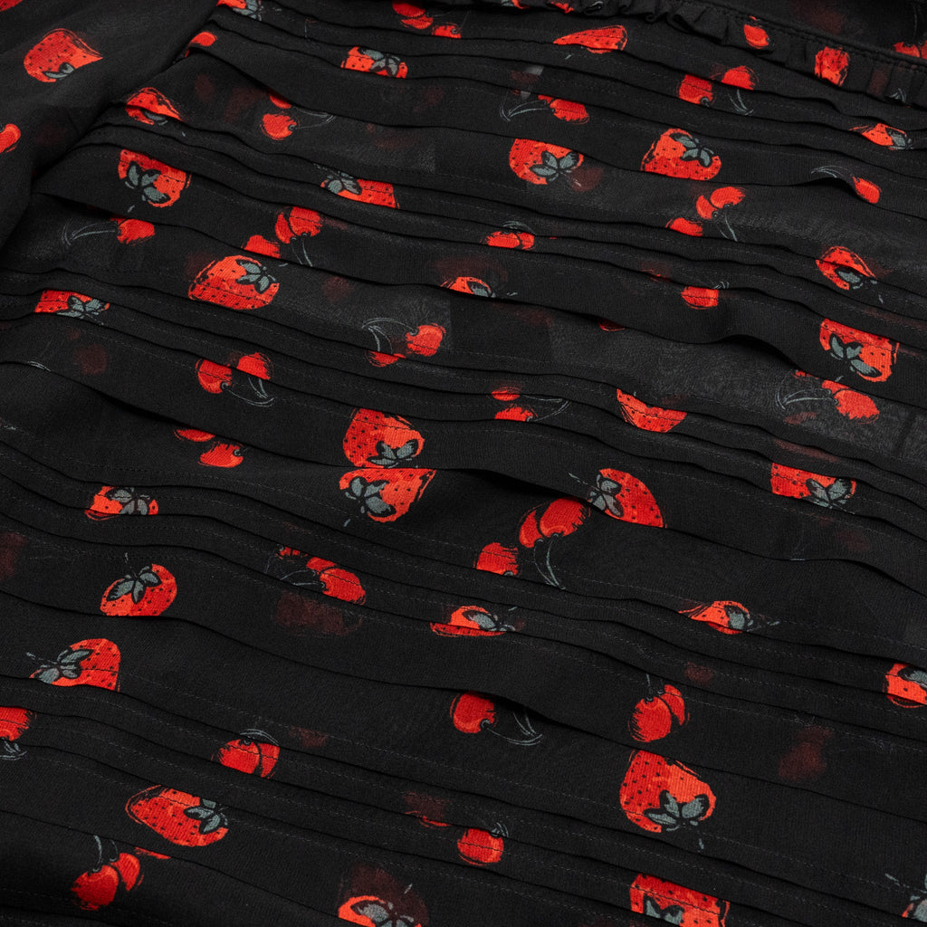 miu-miu-size-40-strawberry-rufle-knee-length-dress-polyester-black-red