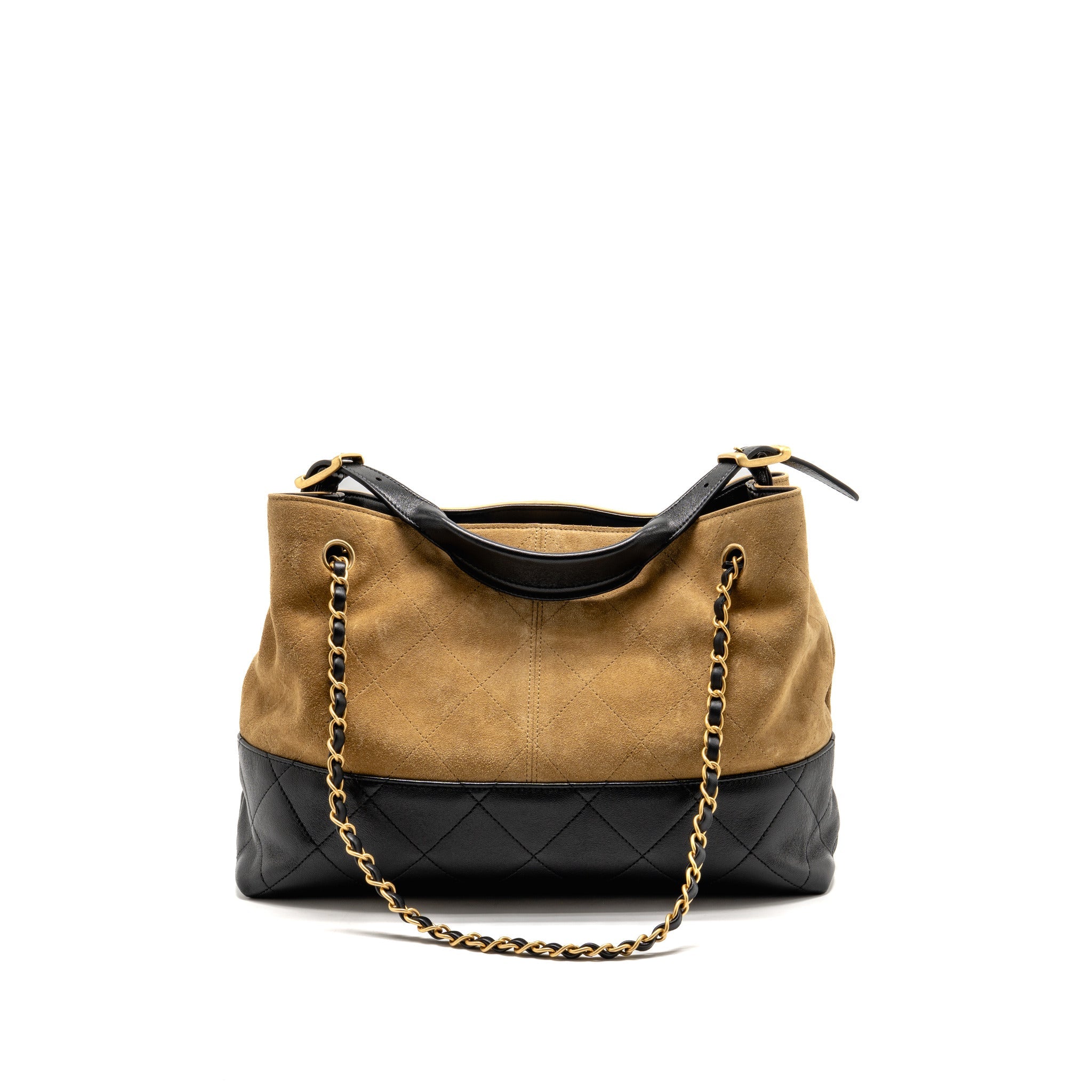 chanel-metiers-d-art-small-shopping-bag-suede-shiny-lambskin-beige-black-ghw-microchip