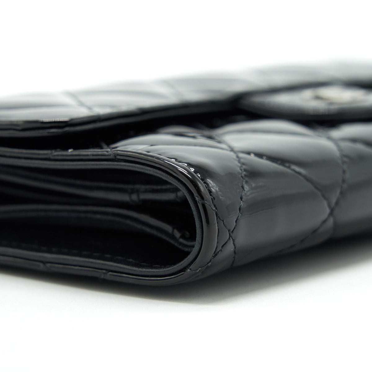 chanel-classic-flap-long-wallet-patent-black-shw