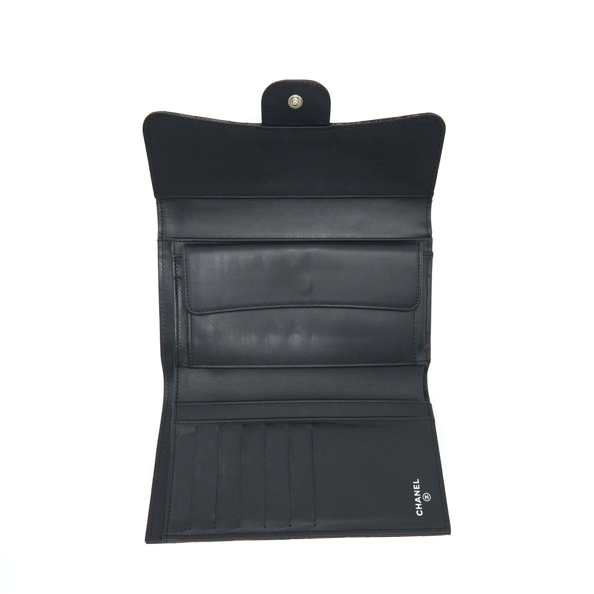 chanel-classic-flap-long-wallet-patent-black-shw