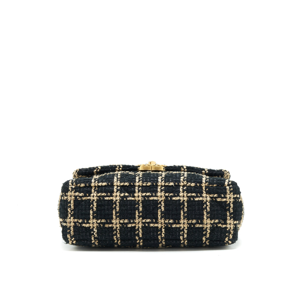 chanel-tweed-small-19-flap-bag-black-gold-with-gold-and-silver-hardware