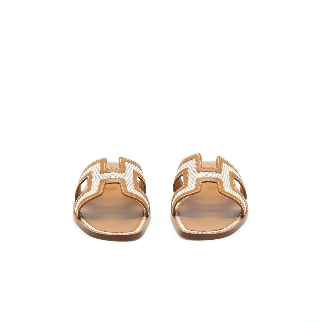 hermes-size-37-5-oran-sandals-toile-h-plum-noisette-beige