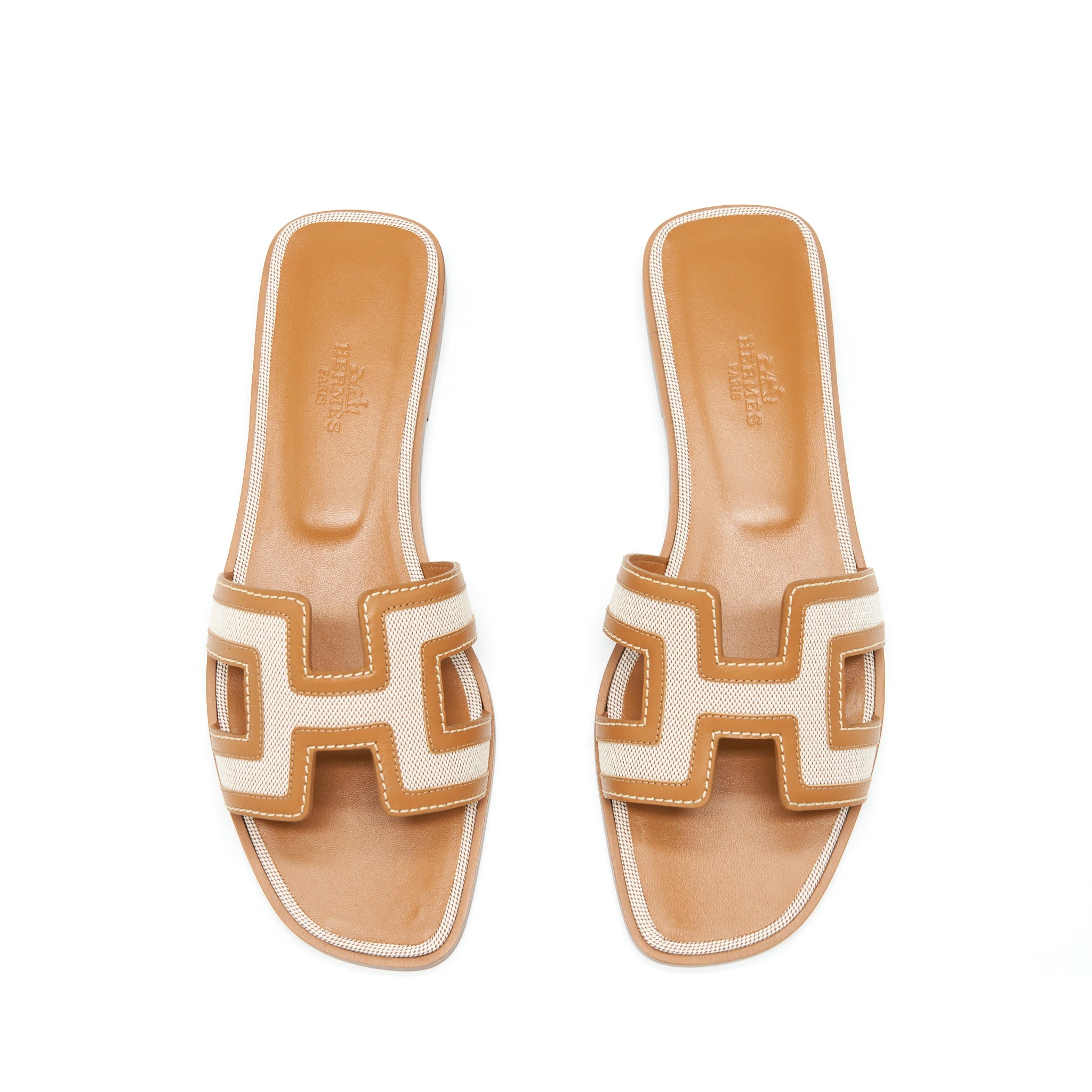 hermes-size-37-5-oran-sandals-toile-h-plum-noisette-beige