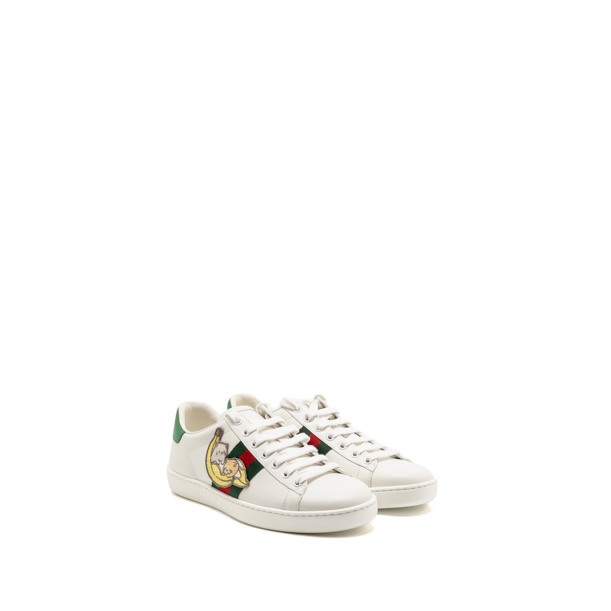 gucci-size-36-5-ace-trainer-with-bananya-leather-white-green