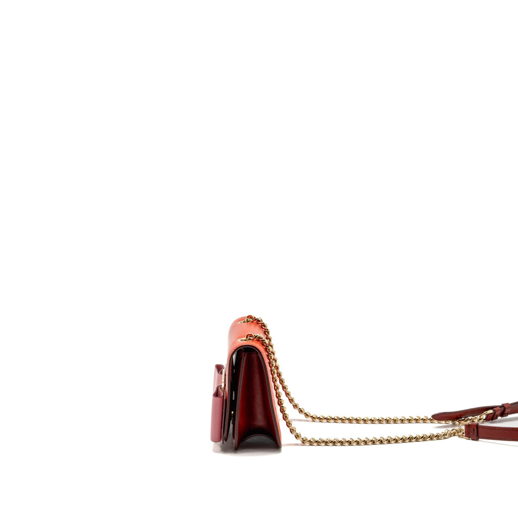 salvatore-ferragamo-vara-bow-bag-red-pink-and-oversize-gancini-wallet-black-calfskin-ghw-sell-in-set