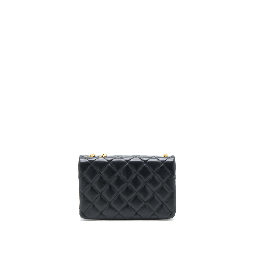 chanel-22k-gold-pillar-adjustable-chain-flap-bag-lambskin-black-brushed-ghw-microchip