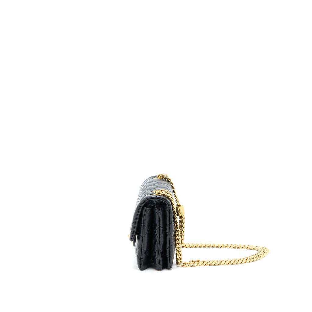 chanel-22k-gold-pillar-adjustable-chain-flap-bag-lambskin-black-brushed-ghw-microchip