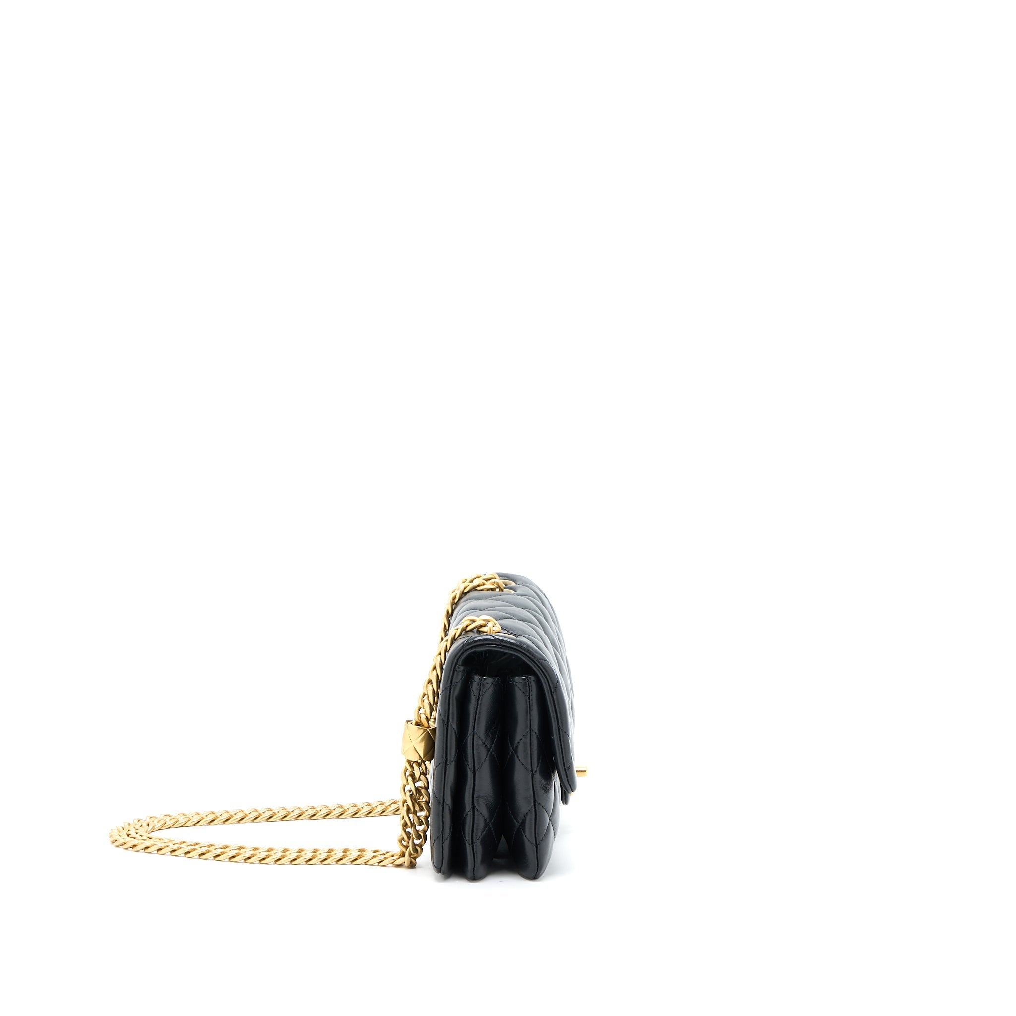 chanel-22k-gold-pillar-adjustable-chain-flap-bag-lambskin-black-brushed-ghw-microchip