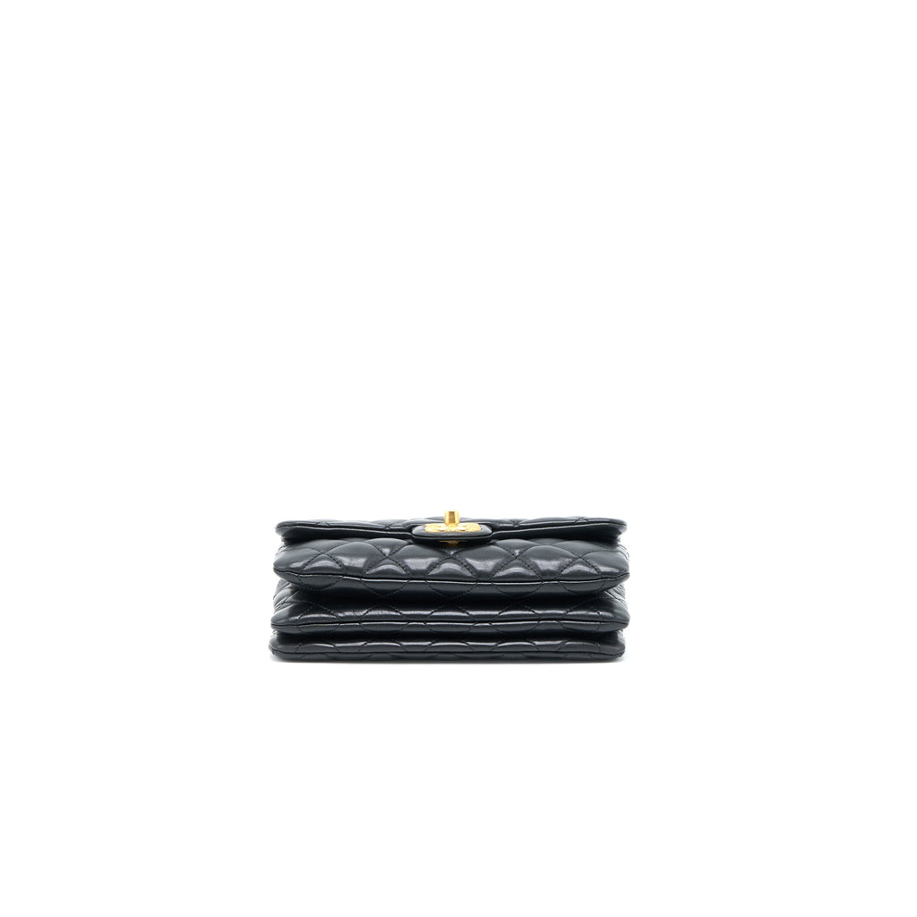 chanel-22k-gold-pillar-adjustable-chain-flap-bag-lambskin-black-brushed-ghw-microchip