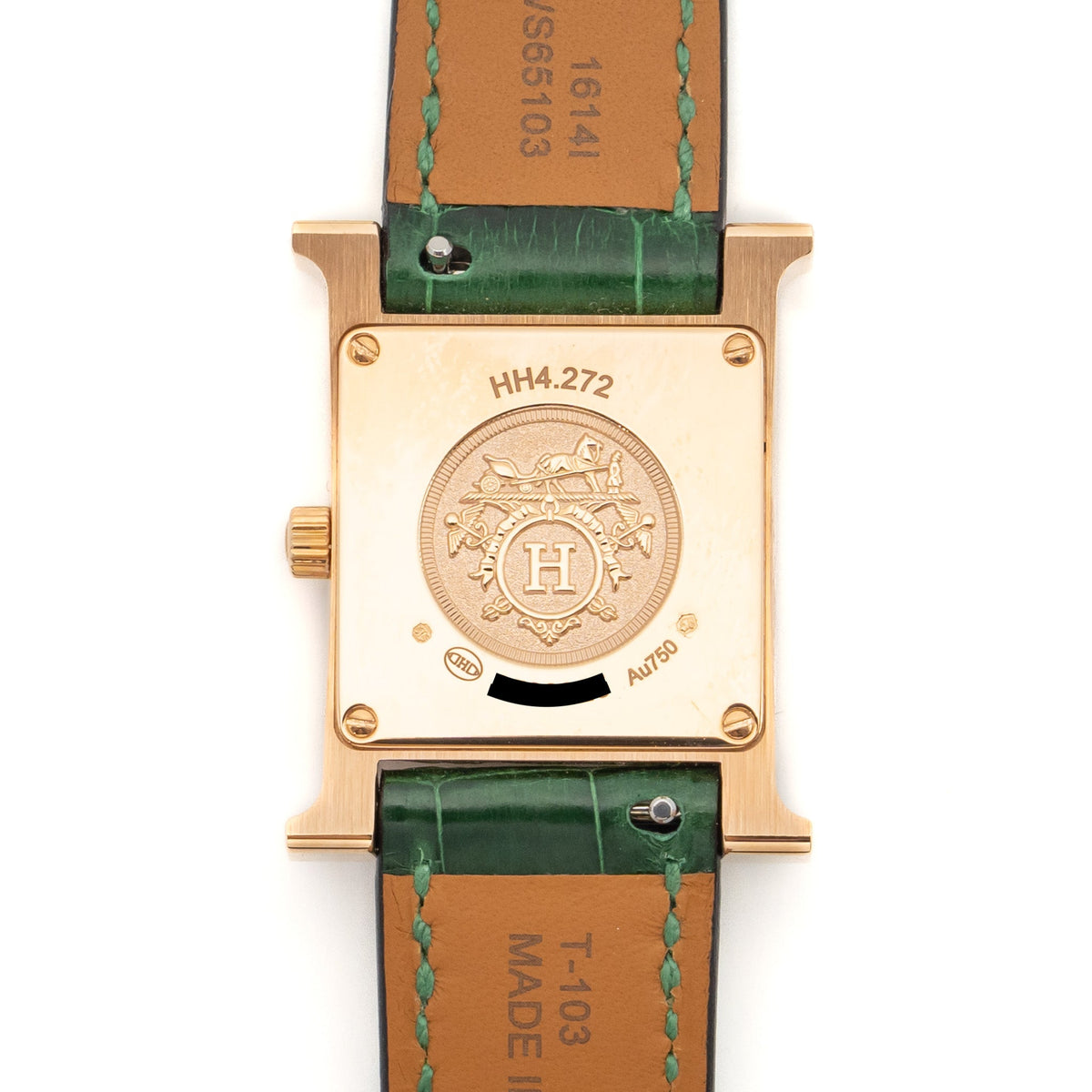 hermes-heure-watch-small-model-rose-gold-with-diamonds-green-dial