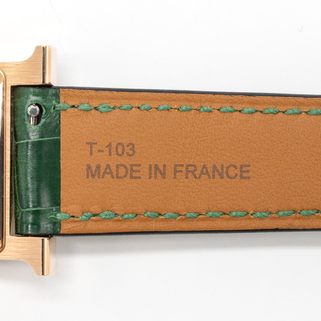 hermes-heure-watch-small-model-rose-gold-with-diamonds-green-dial