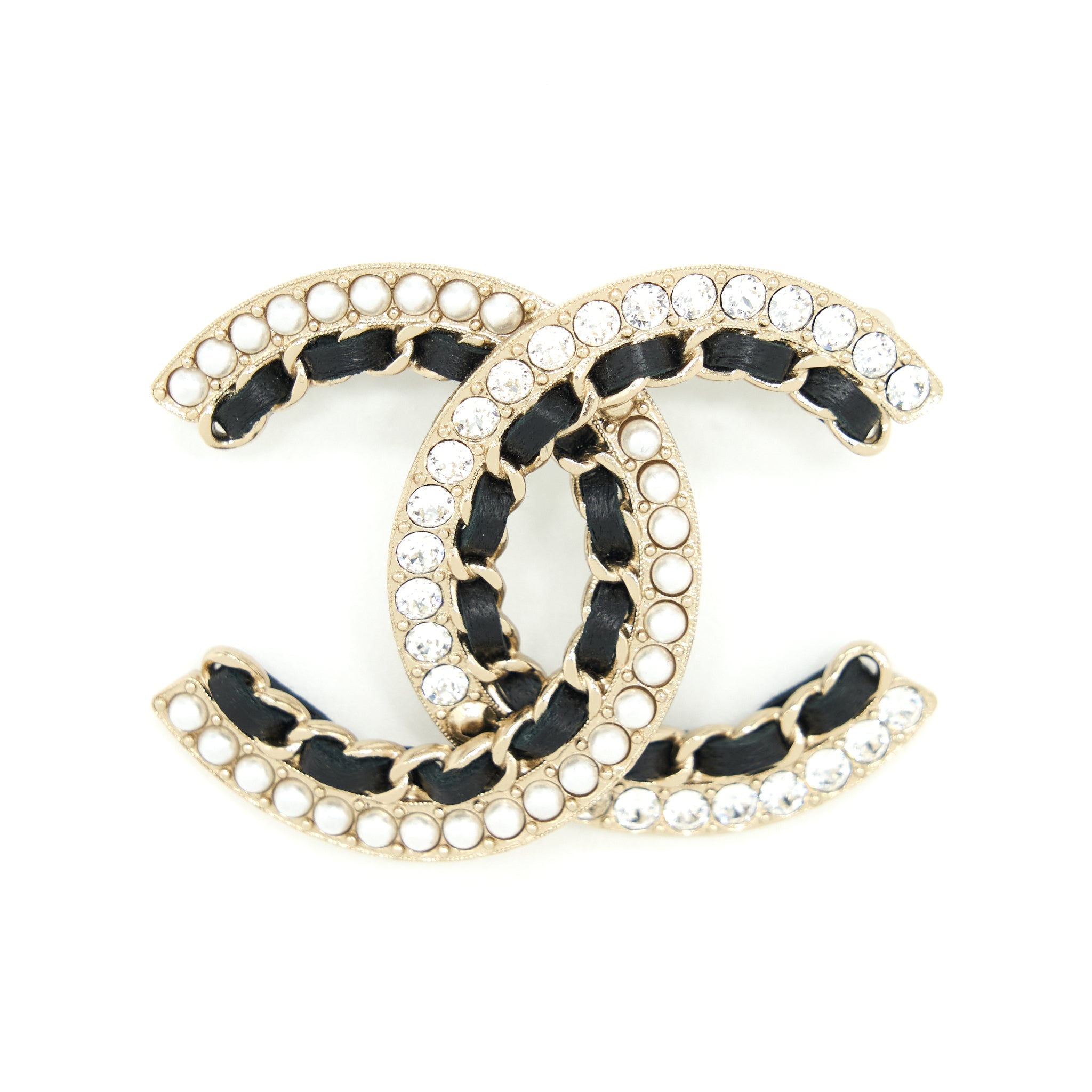 chanel-leather-chain-pearl-crystal-brooch