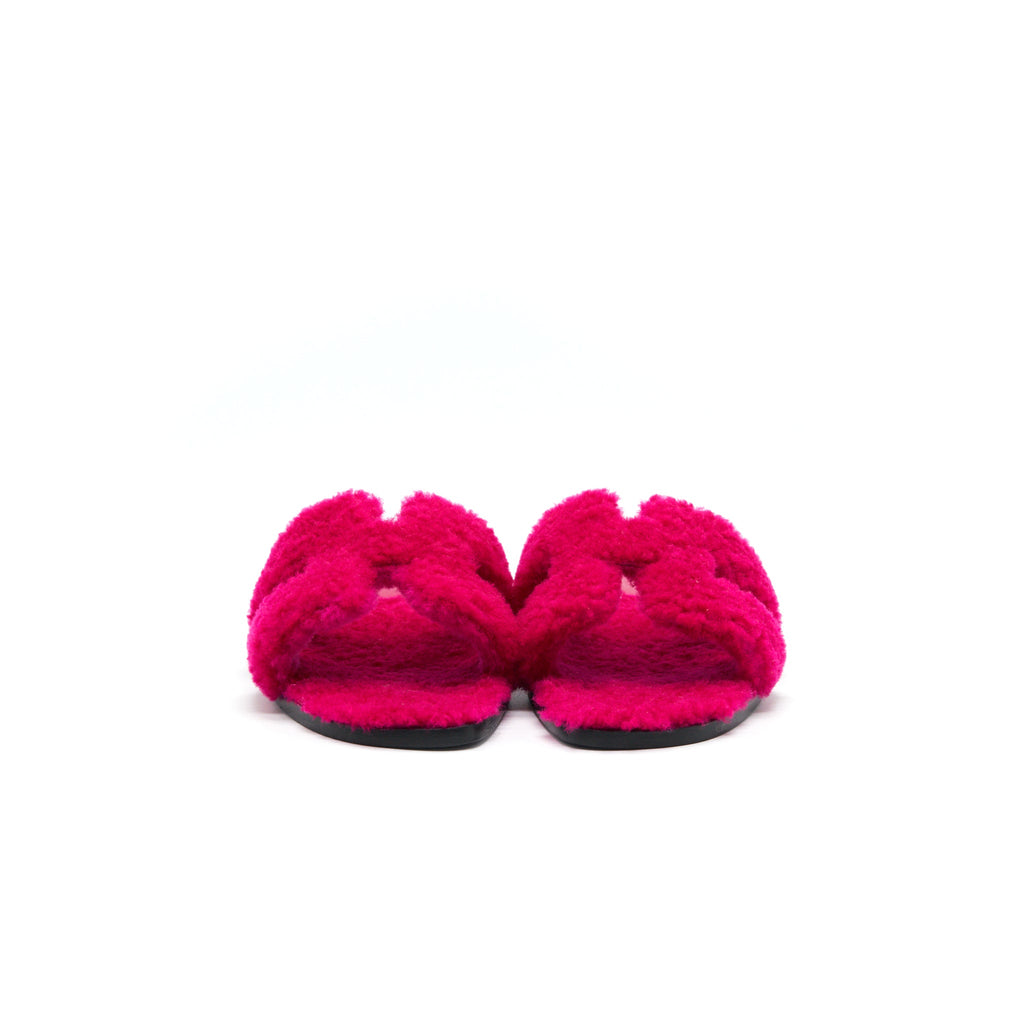 hermes-size-37-sandale-oran-peau-lainee-rose-fuchsia