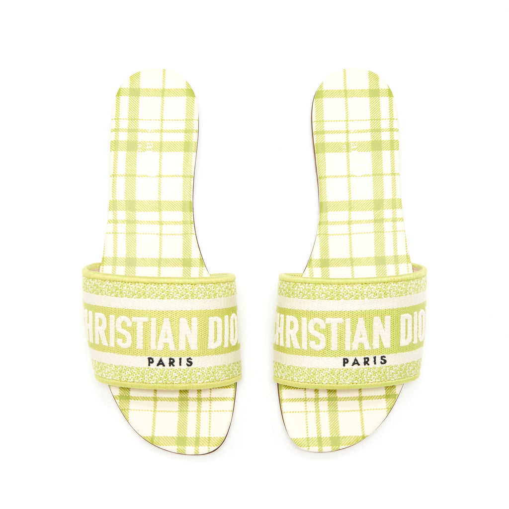 dior-size-37-dway-slide-lime-embroidered-cotton