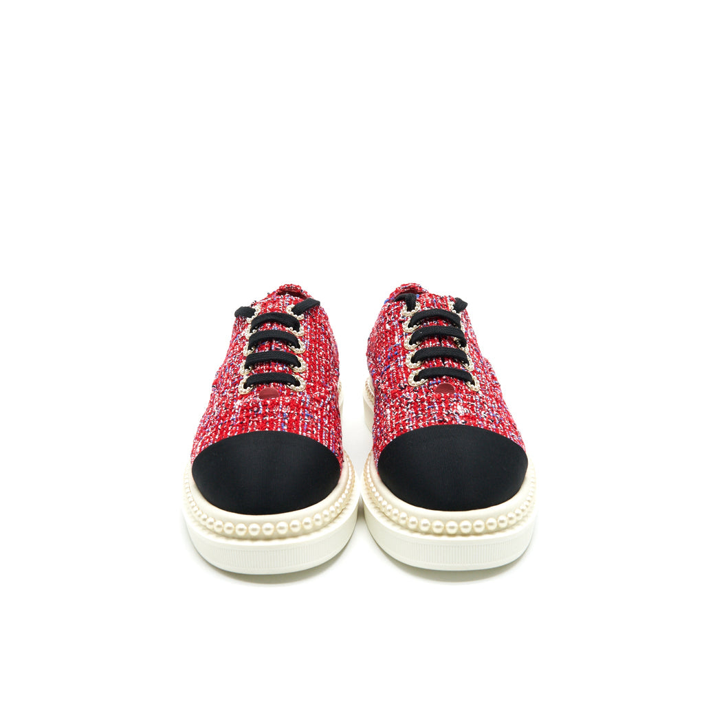 chanel-size-36-5-tweed-lace-up-pearl-flats-red-copy