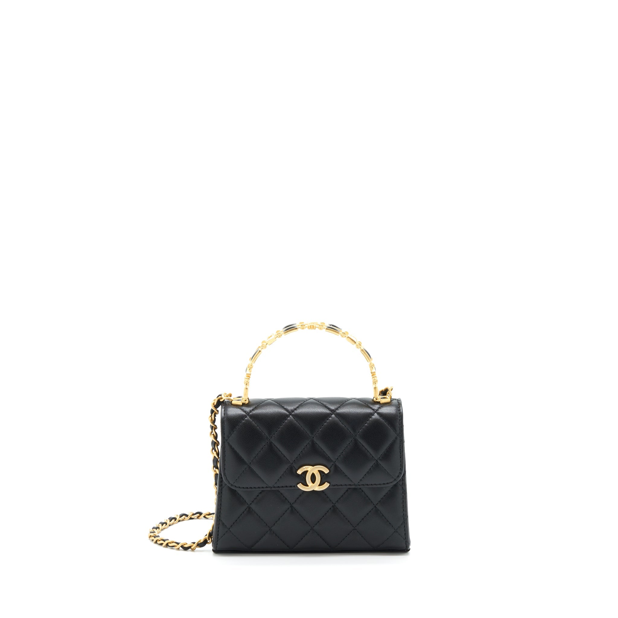chanel-22b-flap-bag-with-enamel-cc-logo-top-handle-lambskin-black-brushed-ghw